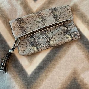 Snakeskin clutch